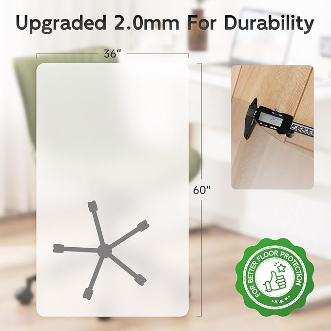 HOMEK Office Chair Mat for Hardwood Floor, Easy Glide, Protects Hard Surfaces - Image 6