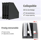 SAYEEC 2Pcs Collapsible Plastic Magazine File Holder Vertical Binder Storage - Image 3