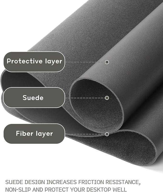 YSAGi Non-Slip Leather Desk Pad, Waterproof Laptop Computer Desk Keyboard Mat - Image 3
