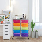 HAPPYGRILL 15-Drawer Rolling Cart, Storage Carts - Image 4