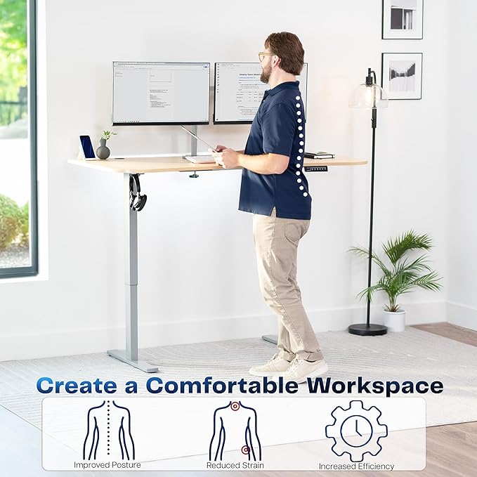VIVO Electric 63 x 32 in Standing Desk, Memory Height Adjustment, 1B Series - Image 4