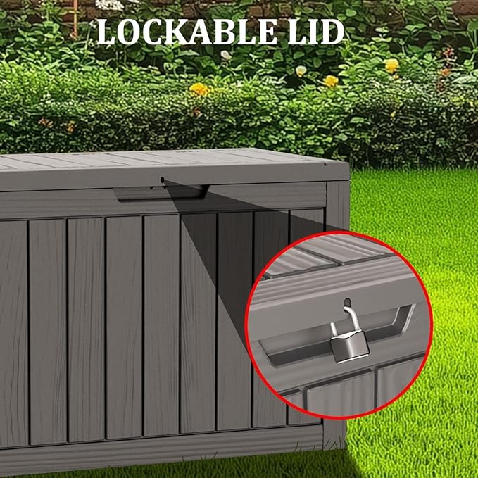 PATIOEASY Outdoor Storage Box 270GAL Waterproof Resin Deck Box, UV-Resistant - Image 9
