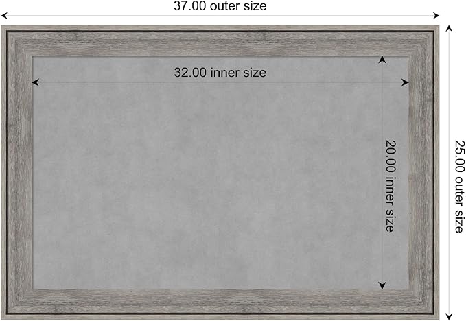Amanti Art Grey Framed Magnetic Board 25x37 Large Vision Board - Image 3