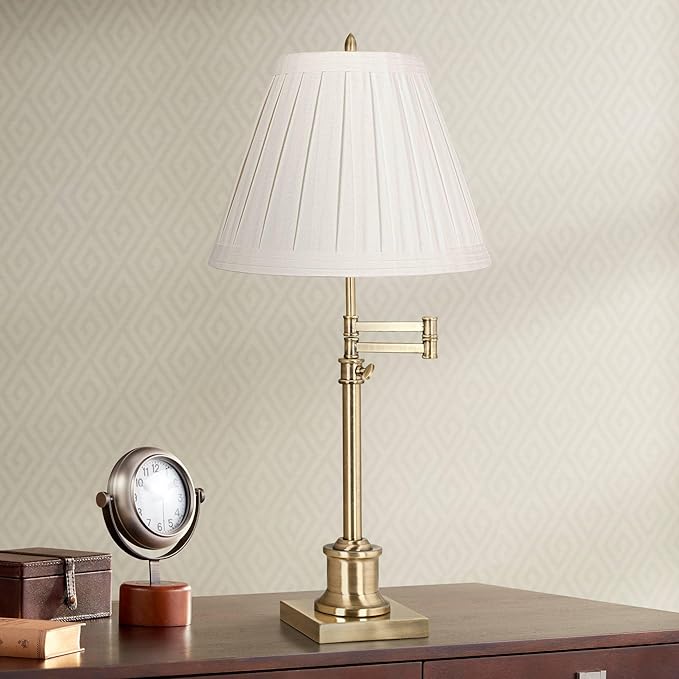 Creme Linen Large Box Pleat Lamp Shade 7" Top x 14" Bottom x 11" High - Image 7