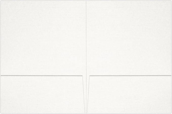 LUXPaper 9" x 12" Presentation Folders | Two Pocket | White Linen | 100lb. - Image 2