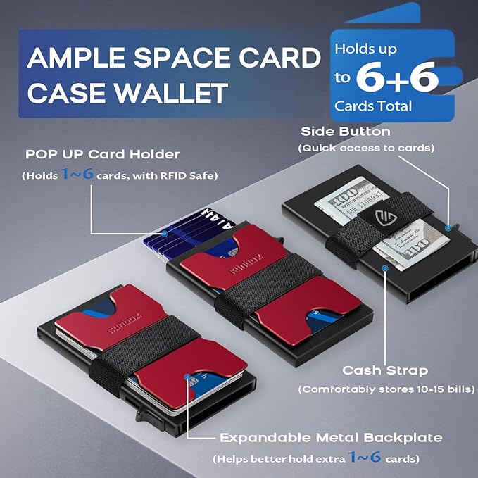 RUNBOX Slim Card Holder Wallet for Men, Minimalist RFID Blocking Wallet - Image 2