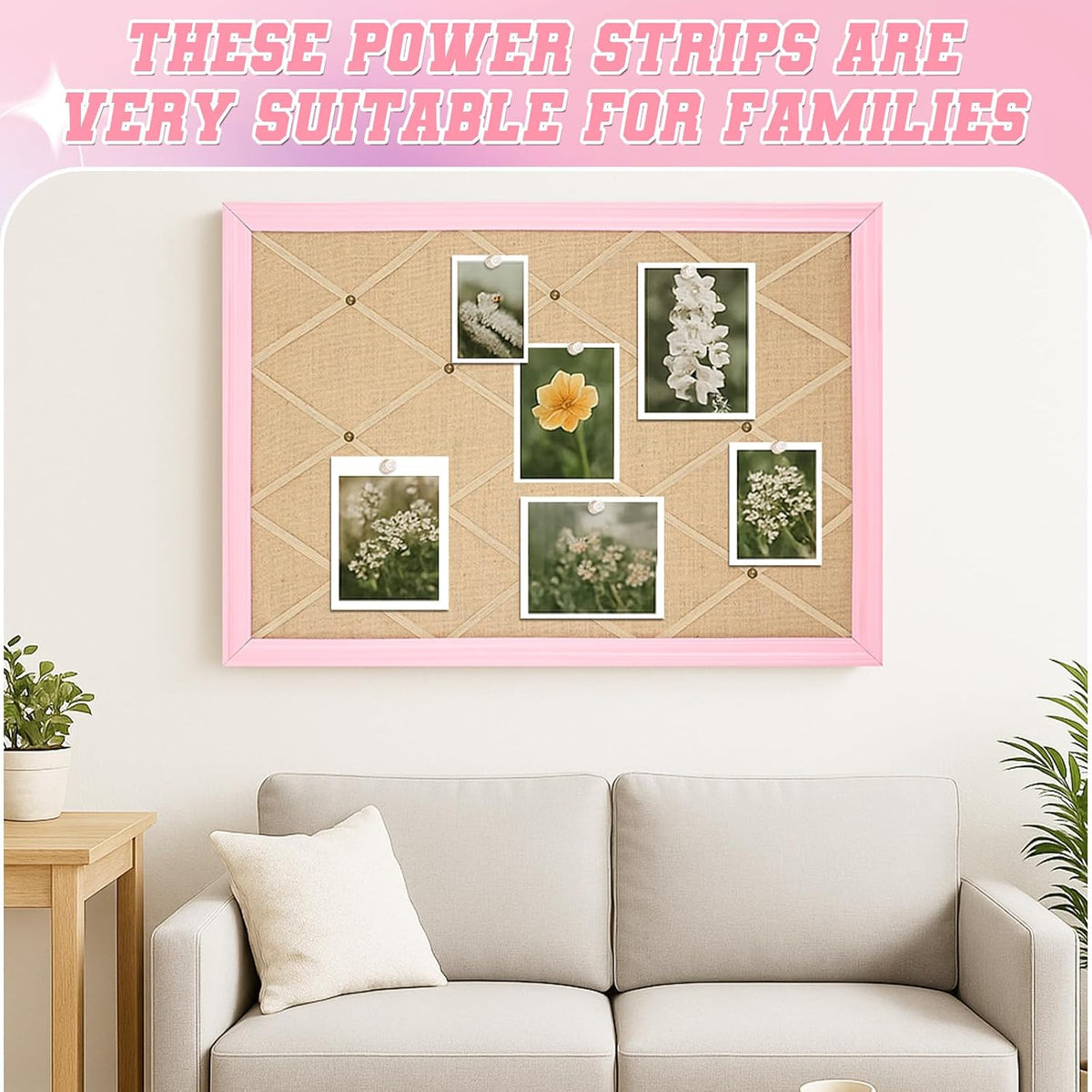 DoubleFill Pink Bulletin Board 21"×27" Linen Fabric Decorative Boar...