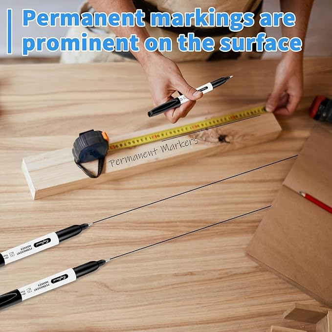 craftinova Black Ultra Fine Point Permanent Markers, Extra Fine Tip, Quick - Image 5