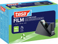 tesafilm Desk Dispenser for Adhesive Tape- Black Includes 1 roll of tesafilm Eco and Clear 10 m x 15 mm
