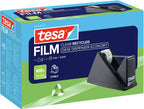 tesafilm Desk Dispenser for Adhesive Tape- Black Includes 1 roll of tesafilm Eco and Clear 10 m x 15 mm