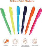 Amazon Basics Highlighters, Fluorescent Ink, Chisel Tip, School Supplies - Image 4