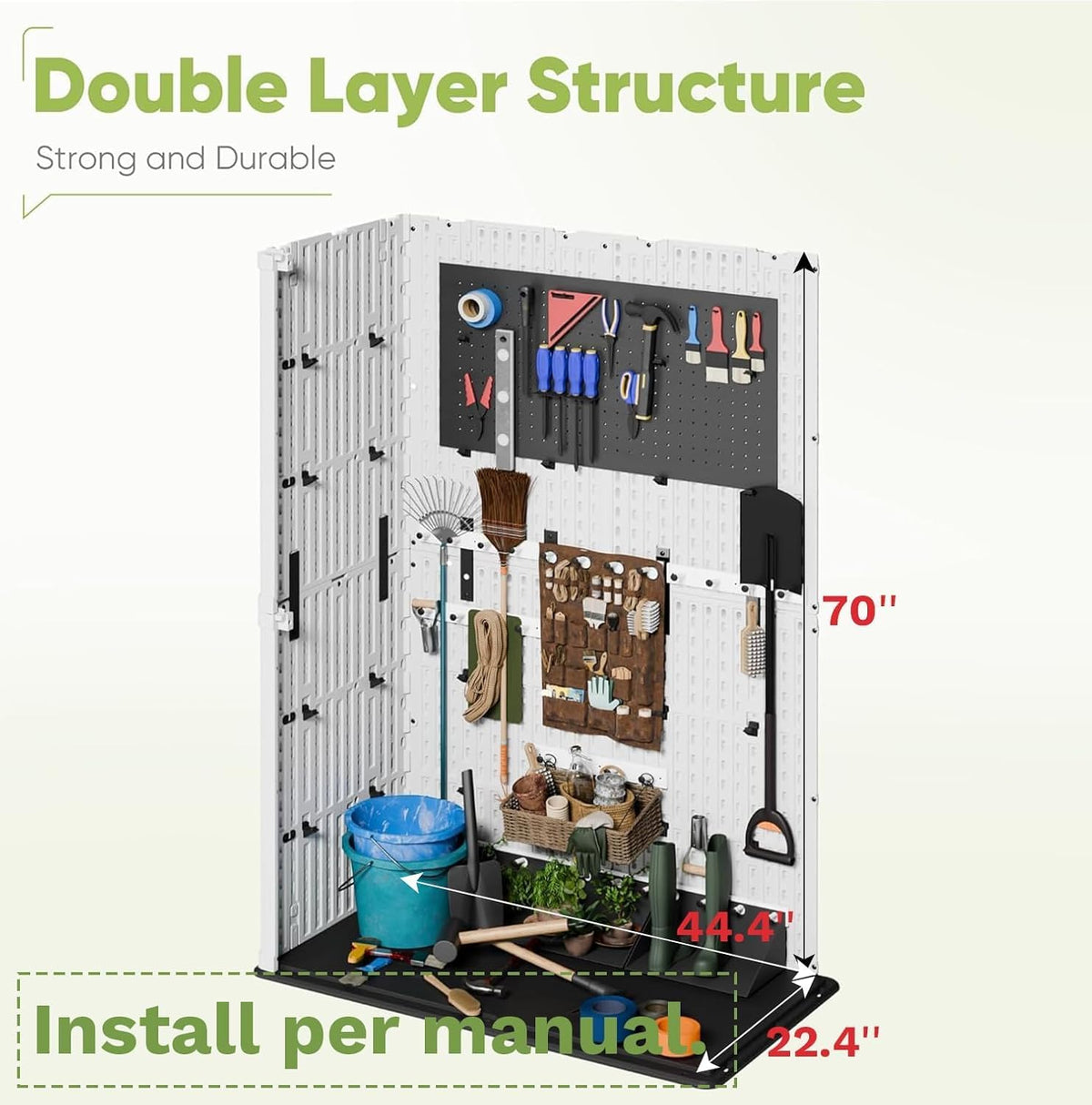 devoko 50 cu ft outdoor storage cabinet shown in use