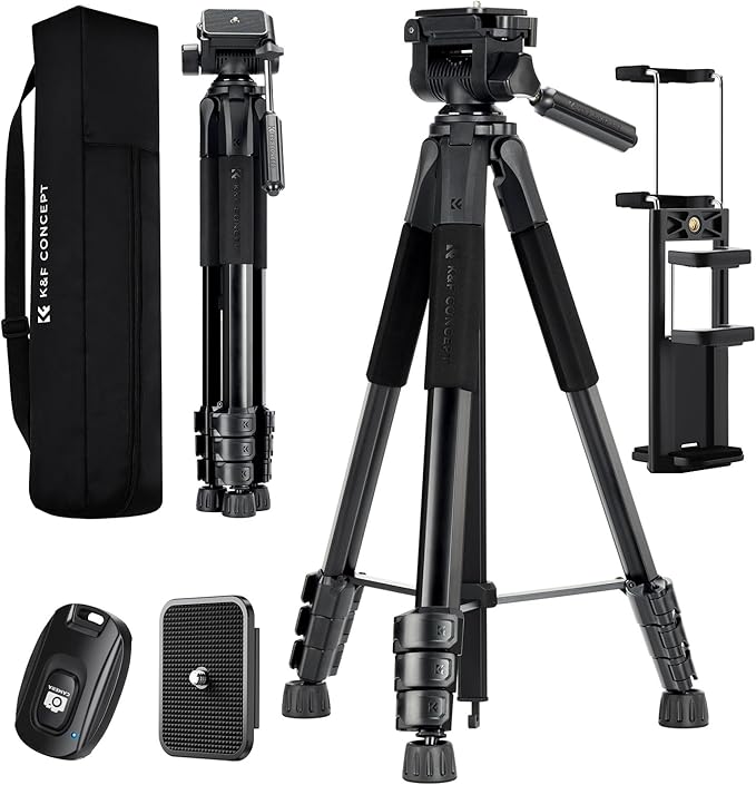K&F Concept Camera Tripod, Cellphone Clip by KFCONCEPT