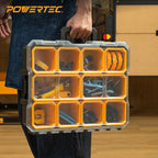 POWERTEC Small Parts Organizer & Tool Box – 10 Compartments, IP65 Water & Dust - Image 8