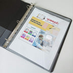 YoeeJob 10 Pack Binder Pockets with Hook and Loop Closure, Transparent | Letter size, clear PVC, 11 pre-punched holes, fits 2-, 3- and 4-ring binders, suitable for school and office use.