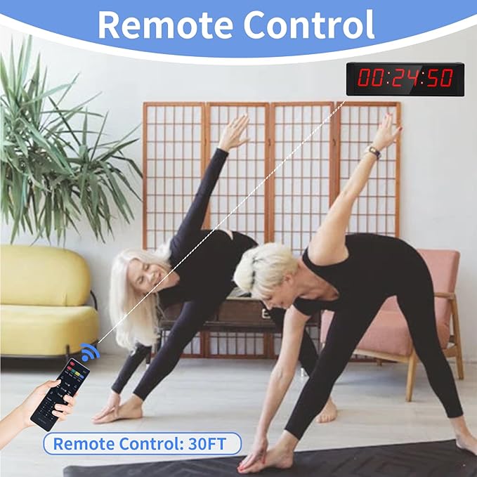 Large Stopwatch with Start/Stop Button, LED Digital Timer with Remote, - Image 4