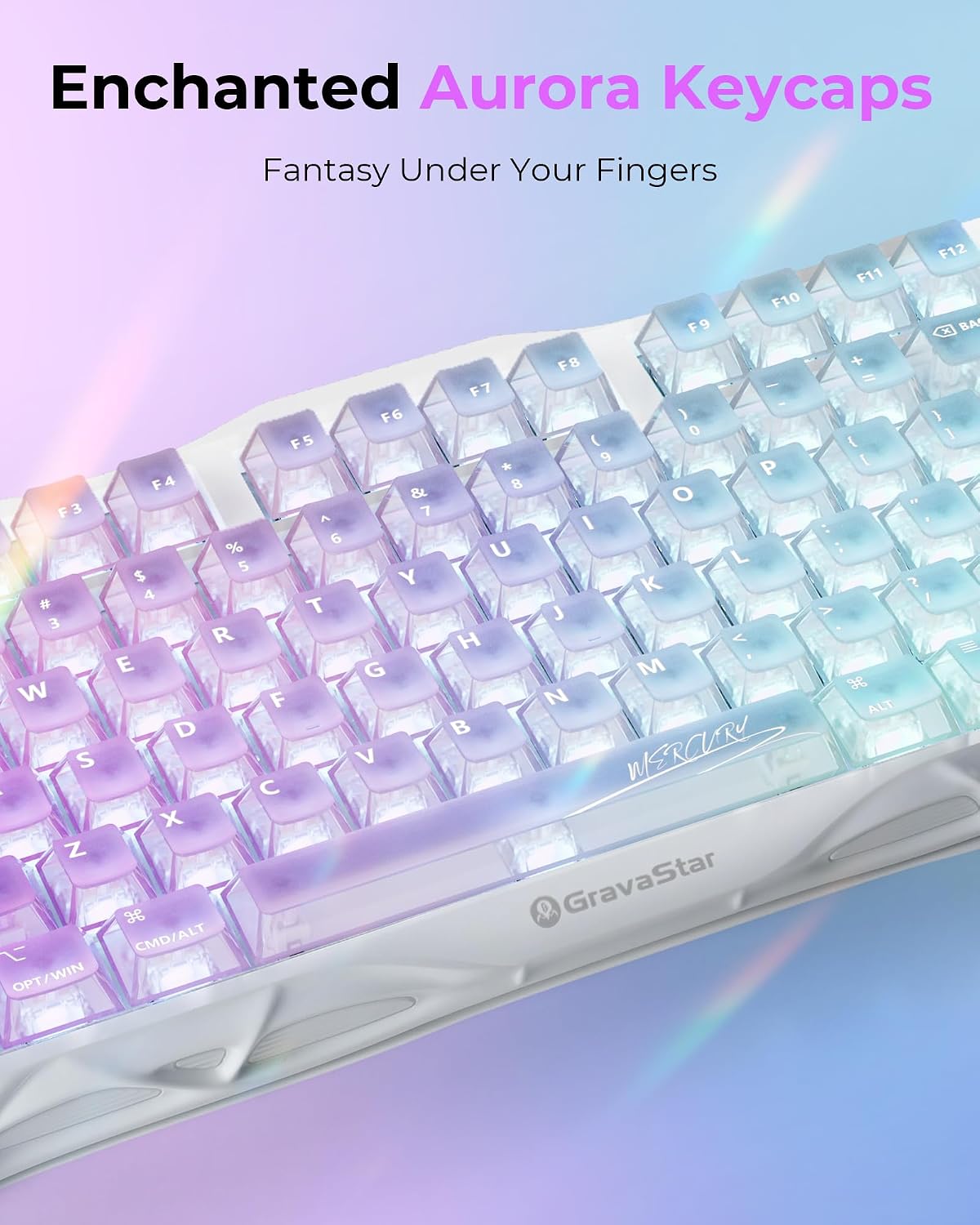 GravaStar Mercury K1 Lite 75% Wireless Mechanical Gaming Keyboard RGB