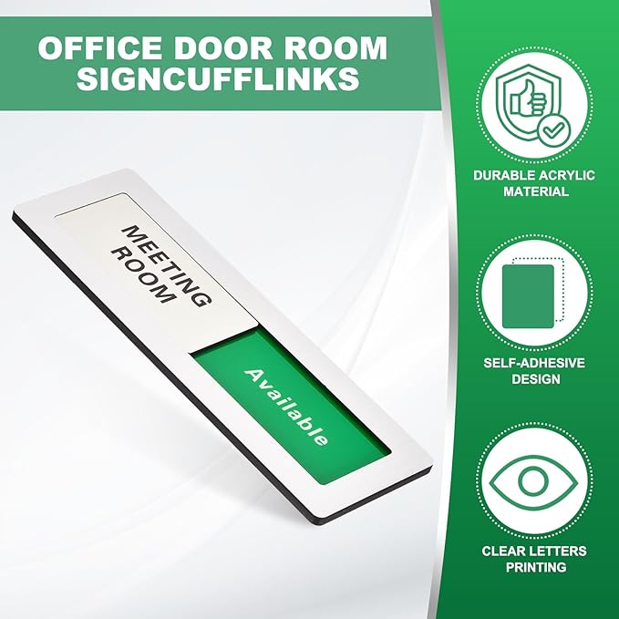 PATIKIL Office Door Signs, Meeting Room Available in Use Sign Acrylic - Image 3