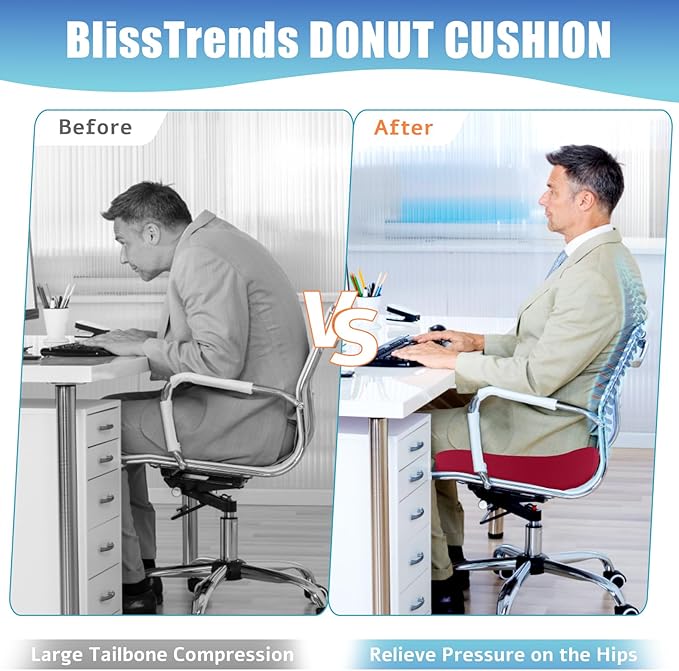 BlissTrends Donut Pillow Seat Cushion, Donut Chair Cushions - Image 5