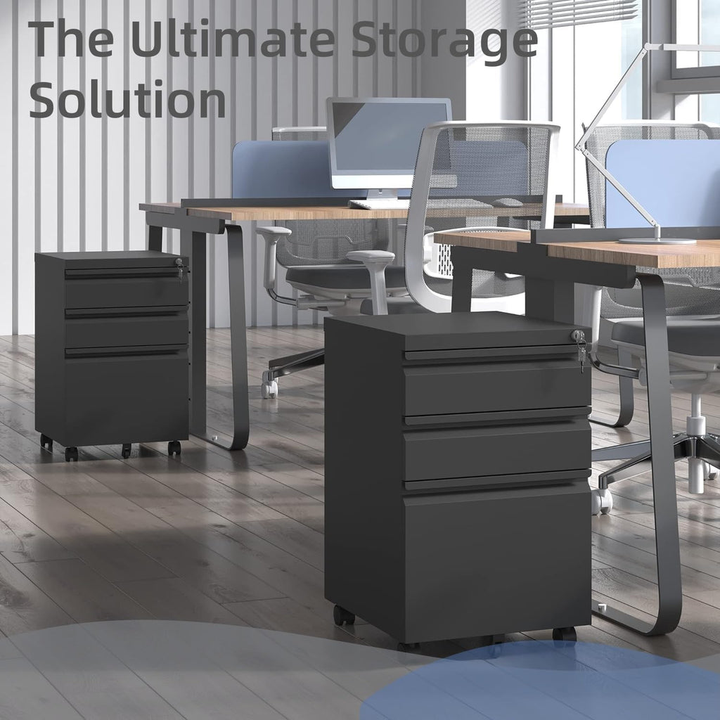 guizeeopo filing cabinets for home office, mobile file showing dimensions