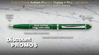 DISCOUNT PROMOS Custom Twist Action Plastic Stylus Pens, Personalized Bulk Pack - Image 3