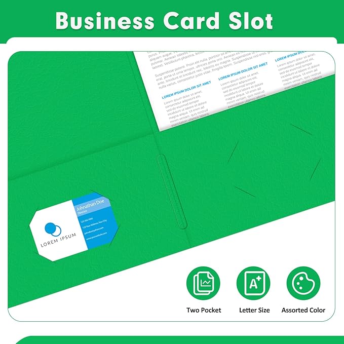 Two Pocket Folders, PANDRI 50 Pack 2 Pocket Folders, Letter Size Paper File - Image 5