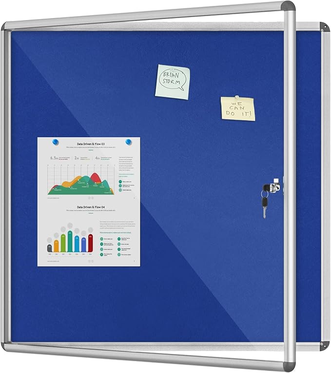 Mifuro 38"x38" Enclosed Bulletin Board, Lockable Weather-Resistant Aluminum by MifuroOfficeProduct