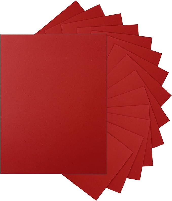 Silunkia 40 Sheets Christmas Red Cardstock 8.5 x 11 Craft Paper, 200gsm/75lb by Silunkia