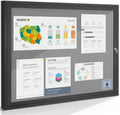 S SWANCROWN Outdoor Bulletin Board Weatherproof 37x28in, Enclosed Bulletin