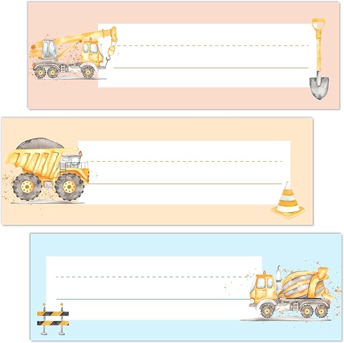 Name Tags for Desks, Construction Truck Theme Students Name Plates, Locker Name by Unknown