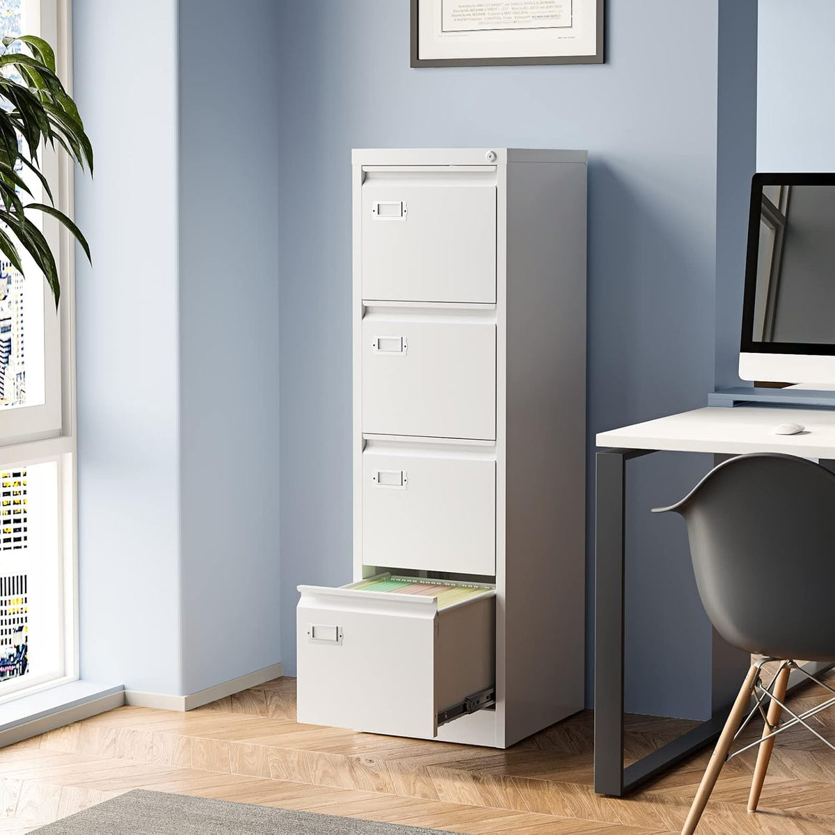 4 drawer file cabinet, filing cabinets for home shown in use