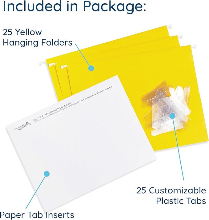 Blue Summit Supplies Hanging File Folders, 25 Reinforced Hang Folders, Designed - Image 2