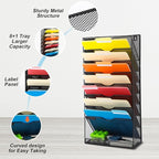 EASEPRES Desk File Organizer Mesh 9-Tier, Hanging Wall Mount Document - Image 4