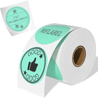MFLABEL 2" 750 Labels Green Circle Direct Thermal Stickers Labels Roll by MFLABEL