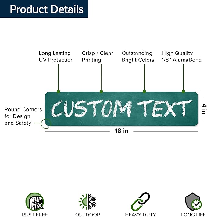 Custom Sign, Custom Street Sign, 11 Font Colors, 13 Font Styles, 4 Hole Options - Image 6