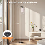 sibrille floor lamp with linen shade, dimmable tall, side view