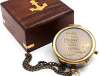 US HANDICRAFTS I Am Your Anchor, Strength Engraved Brass Compass | Portable - Image 3