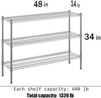 Regal Altair 14" Deep x 48" Wide x 34" Height Wire Shelving Kit | 3-Tier | NSF - Image 3