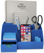 My Space Organizers Blue Desk Organizer, 9 Compartments, Office Supplies and - Image 2