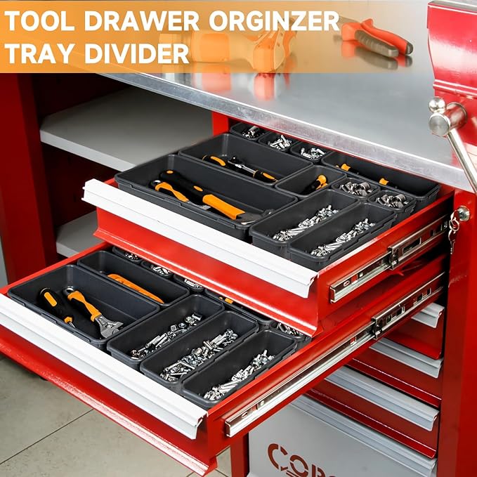 FLYVOLE Tool Box Organizer Tray, Toolbox Desk Drawer Organizer, Tool Box Tray - Image 3