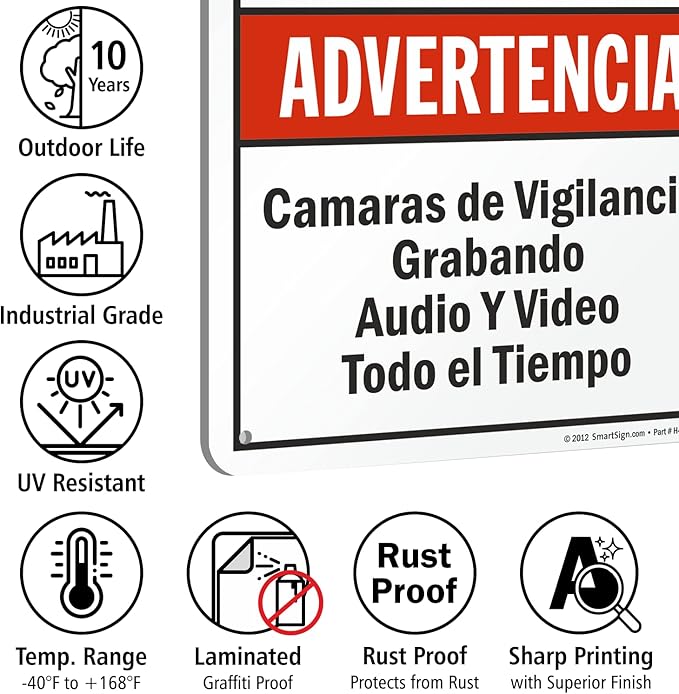 SmartSign 18 x 12 inch “Warning - Image 6