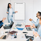 Lined Whiteboard Blank Grid Aluminum Frame Dry Erase Board Reusable Wall - Image 6