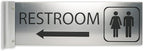 ALPHA DOG SIGNS Corridor Projecting Hallway Bathroom Sign, Left Arrow, by AlphaDog