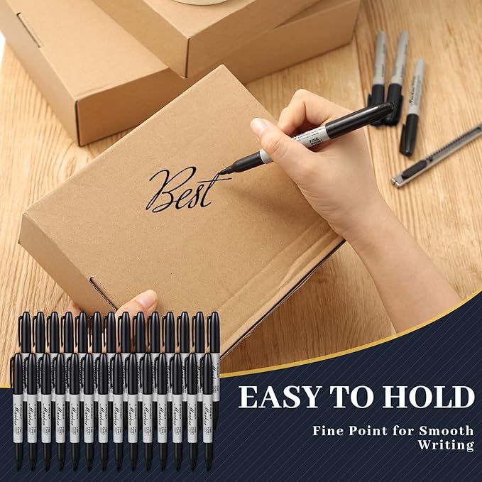 Thenshop 60 Pack Black Permanent Markers Bulk - Image 4