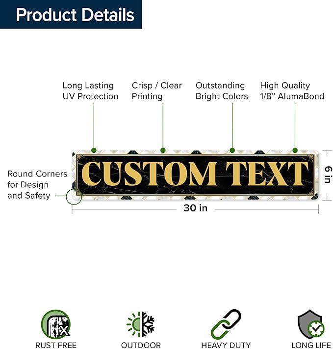 Custom Sign, Custom Street Sign, 11 Font Colors, 13 Font Styles, 4 Hole Options - Image 6