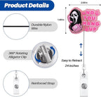 BVIIE No You Hang Up Funny Ghost Badge Reel, Retractable ID Card Pink Badge - Image 2