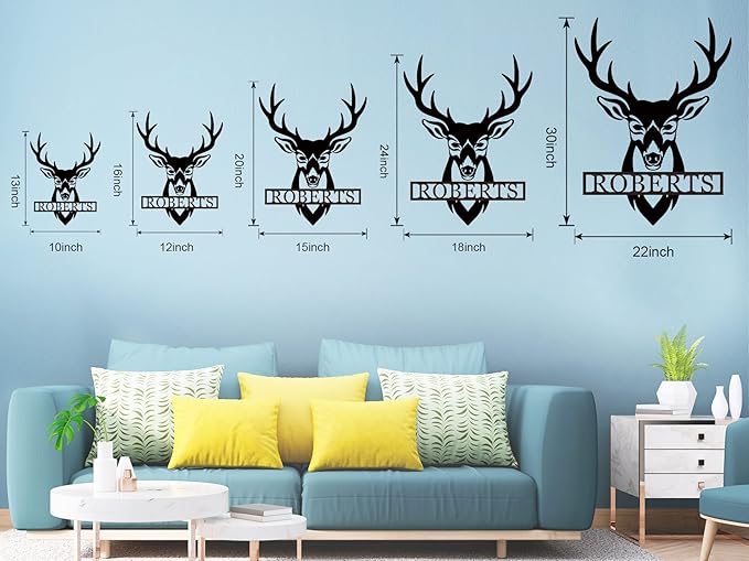 Personalized Deer Head Metal Sign | Christmas Deer | Custom Metal Deer Sign | - Image 5