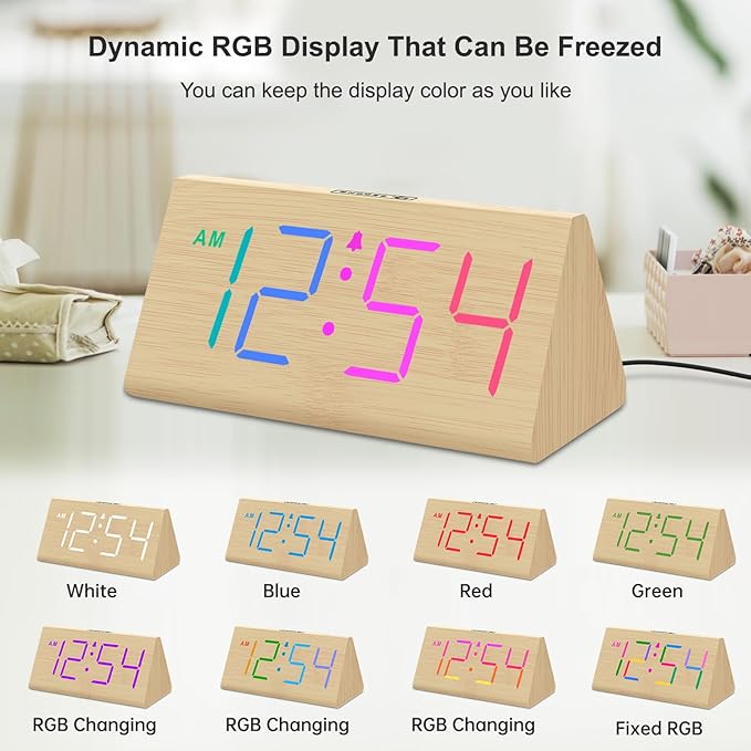 DreamSky Wooden Digital Alarm Clock - Image 8