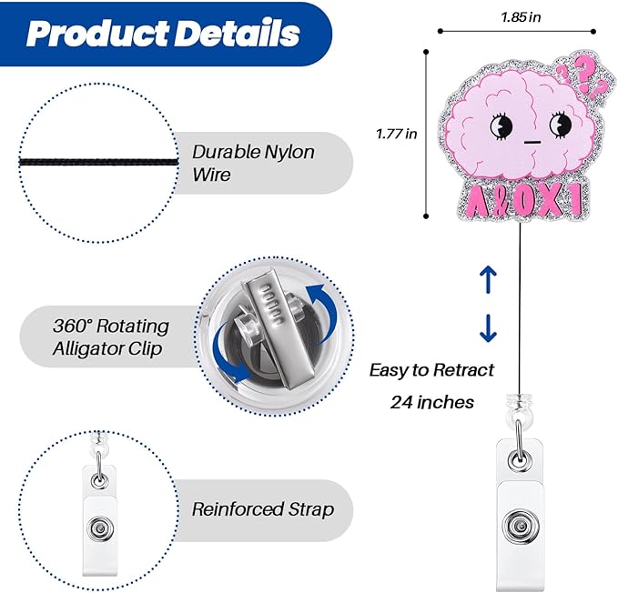 A&0x1 Funny Office Badge Reel | Retractable ID Card Badge Holder | Name Tag - Image 4