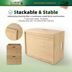 BAMOTTO Lidded Bamboo Storage Bins & Box/Cube/Basket, Home Kitchen and Office - Image 3